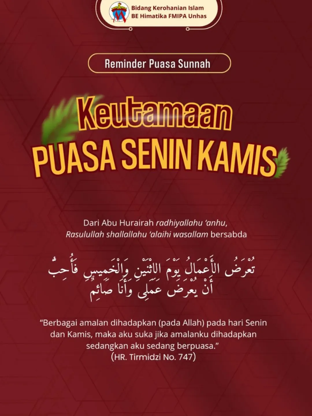 Keutamaan Puasa Senin Kamis