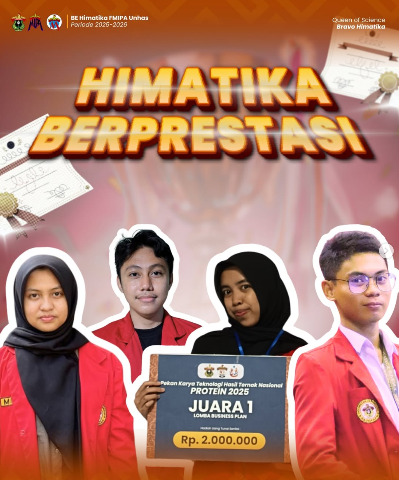 Himatika Berprestasi – Capaian Anggota Himatika FMIPA Unhas 2025