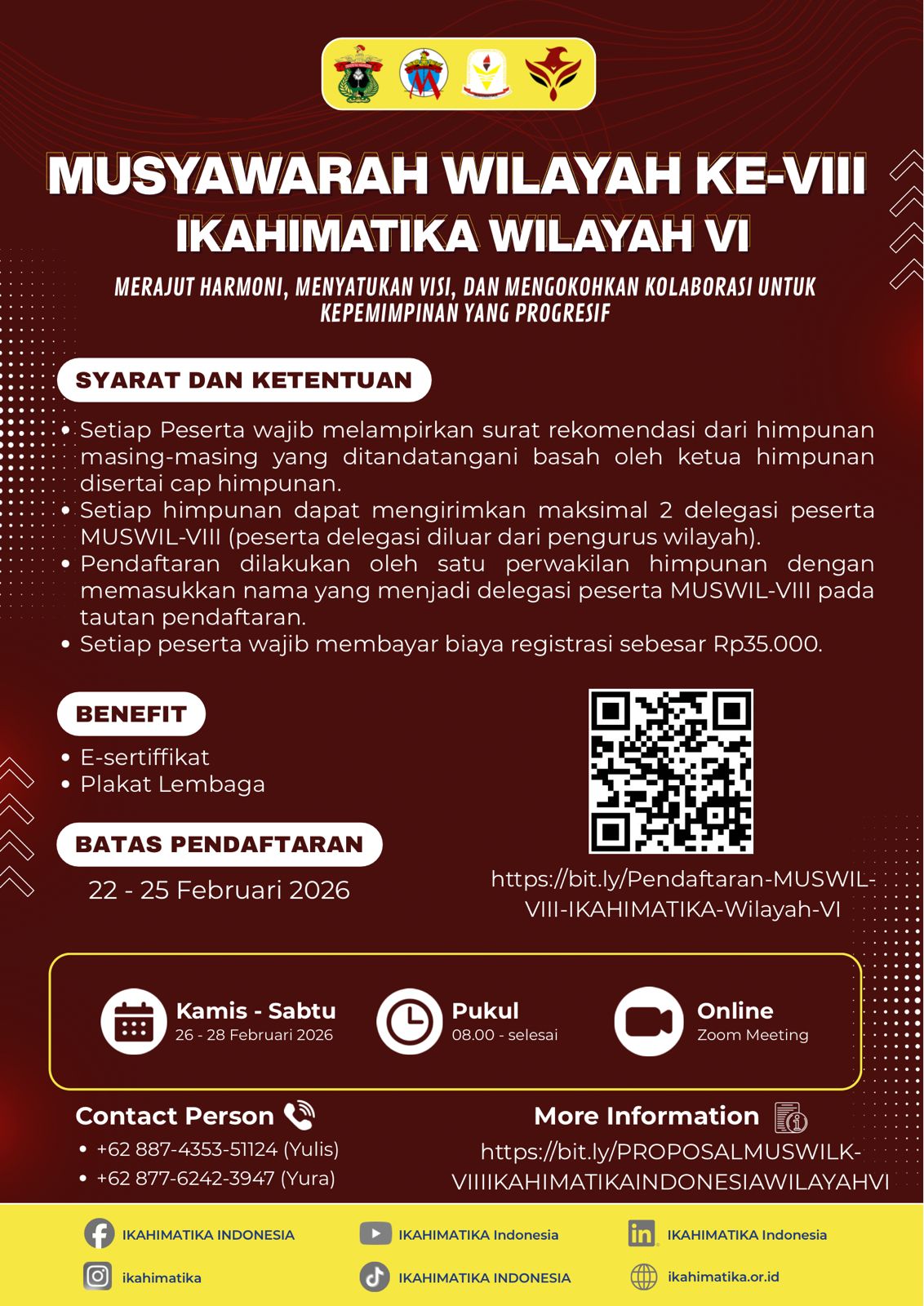 IKAHIMATIKA Wilayah VI Akan Gelar Musyawarah Wilayah Ke-VIII