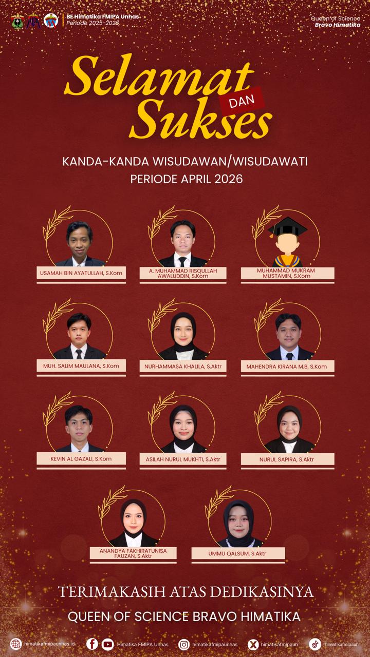 🎓SELAMAT WISUDA PERIODE APRIL 2026