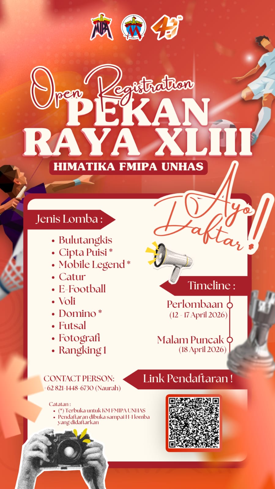 OPEN REGISTRATION, Pekan Raya XLII Himatika FMIPA Unhas