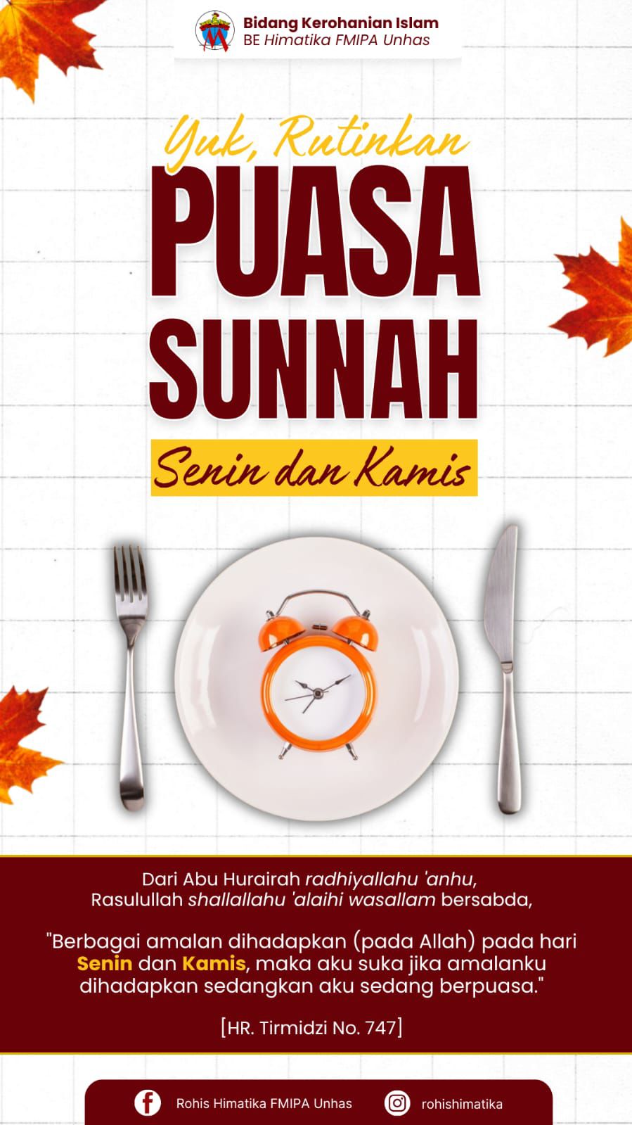 Yuk, rutinkan Puasa Sunnah Senin–Kamis ✨